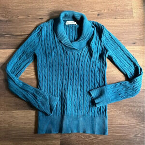 90s Retro Sweater Lapel Cable Knit Sweater